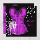 Schwarzes und Lila Corset Bachelorette-Brautparty Einladung (Vorne/Hinten)