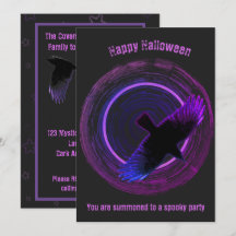 Schwarzes und Lila Crow Halloween