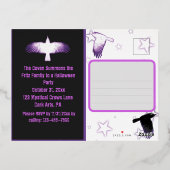 Schwarzes und Lila Crow Halloween Folie Einladungspostkarte (Rückseite)