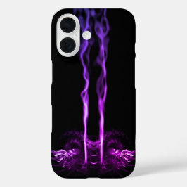 Schwarzes und Lila Drachenrauchen iPhone 16 Hülle