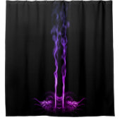 Schwarzes und Lila Drachenrauchen Duschvorhang (Vorderseite)