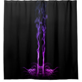 Schwarzes und Lila Drachenrauchen Duschvorhang