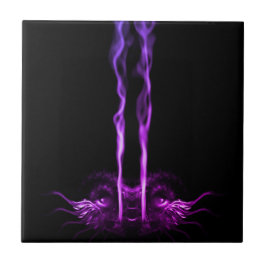 Schwarzes und Lila Drachenrauchen Fliese