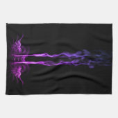 Schwarzes und Lila Drachenrauchen Geschirrtuch (Horizontal)