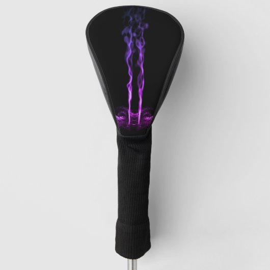 Schwarzes und Lila Drachenrauchen Golf Headcover (Vorderseite)