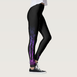 Schwarzes und Lila Drachenrauchen Leggings