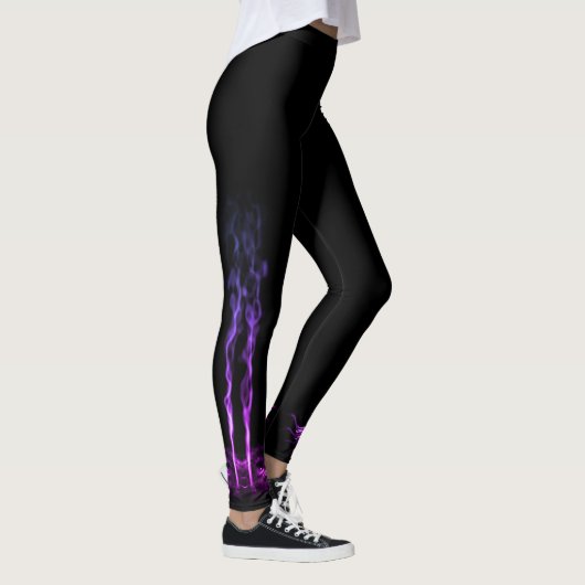 Schwarzes und Lila Drachenrauchen Leggings (Rechts)
