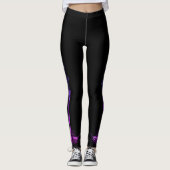 Schwarzes und Lila Drachenrauchen Leggings (Vorderseite)