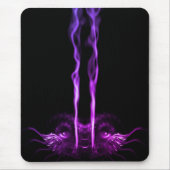 Schwarzes und Lila Drachenrauchen Mousepad (Vorne)