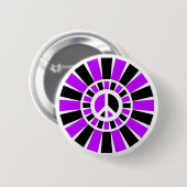 SCHWARZES UND LILA FRIEDENSzeichen Button (Vorne & Hinten)