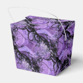 Schwarzes und Lila gepolstertes Muster "Abnehmen"- Geschenkschachtel (Rückseite)