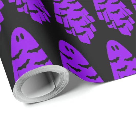 Schwarzes und Lila Gespenst Geschenkpapier (Rolleneckpunkt)