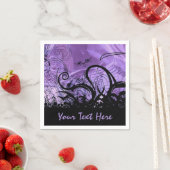 Schwarzes und Lila Goth-Muster Personalisiert Napk Serviette (Beispiel)