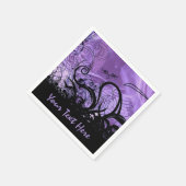 Schwarzes und Lila Goth-Muster Personalisiert Napk Serviette (Ecke)