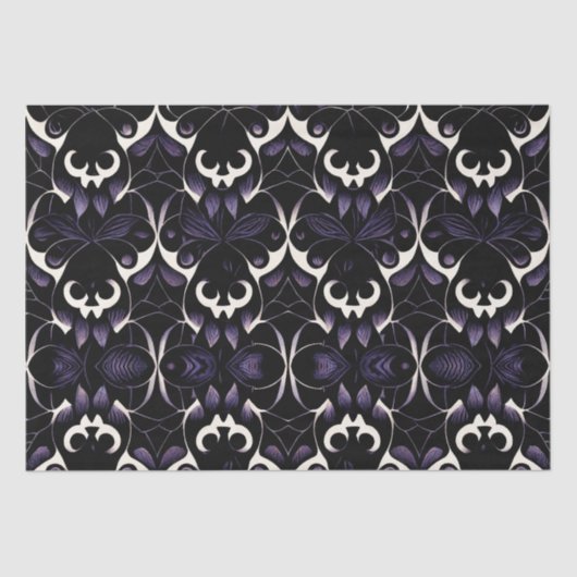 Schwarzes und Lila Gotisches Muster #2 | Gewebepap Seidenpapier (Vorderseite)