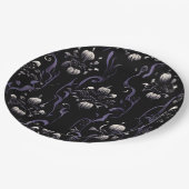 Schwarzes und Lila Gotisches Muster #5 | Papierpla Pappteller (Schrägansicht)