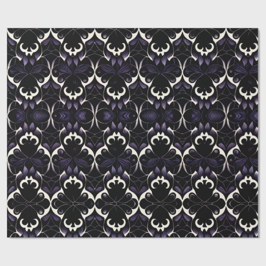 Schwarzes und Lila Gotisches Muster Nr. 2: Wrappin Geschenkpapier (Flach)