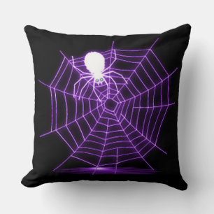 Schwarzes und Lila Halloween-Spinnennetz-Kissen Kissen