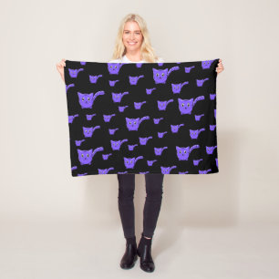 Schwarzes und Lila Kiteschema Fleecedecke