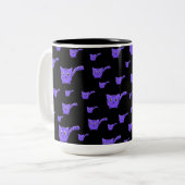 Schwarzes und Lila Kiteschema Zweifarbige Tasse (Vorderseite Links)