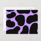 Schwarzes und Lila Kuhdruckmuster. Postkarte (Vorne/Hinten)