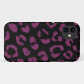 Schwarzes und Lila Leopardenmuster Case-Mate iPhone Hülle (Rückseite (Horizontal))