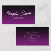 Schwarzes und Lila Ombre Visitenkarte (Vorne/Hinten)