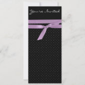 Schwarzes und lila Polka Party/Hochzeit laden Einladung (Rückseite)