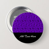 Schwarzes und Lila Wirbles Muster Button (Vorne & Hinten)