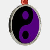 Schwarzes und Lila Yin Yang-Symbol Silbernes Ornament (Rechts)
