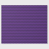 Schwarzes und Lila Zickzack Schleifpapier Geschenkpapier (Flach)