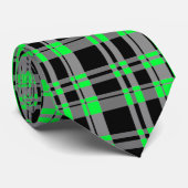 Schwarzes und Limone grüne karierte Krawatte (Gerollt)