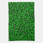Schwarzes und Limoner grüner Leopard-Tierdruck Küchentuch (Vertikal)