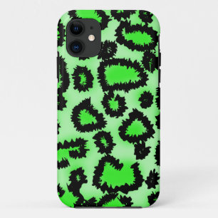 Schwarzes und Limones grünes Leopard-Druck-Muster iPhone 11 Hülle