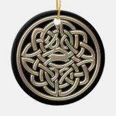 Schwarzes und metallisches Goldkeltische Keramikornament (Vorne)