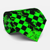 Schwarzes und Neon-Grün Krawatte (Gerollt)