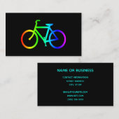 Schwarzes und neonfarbenes Regenbogenfahrrad Visitenkarte (Vorne/Hinten)