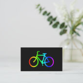 Schwarzes und neonfarbenes Regenbogenfahrrad Visitenkarte (Stehend Vorderseite)