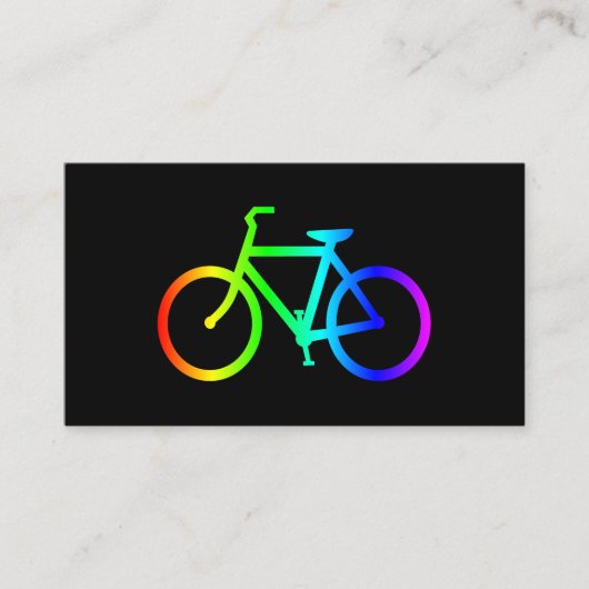 Schwarzes und neonfarbenes Regenbogenfahrrad Visitenkarte (Vorderseite)