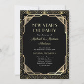 Schwarzes und neues Jahr - Party Einladung (Vorderseite)