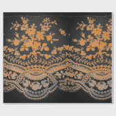 SCHWARZES UND ORANGE LACE Wrapping Paper Geschenkpapier (Flach)