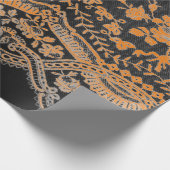 SCHWARZES UND ORANGE LACE Wrapping Paper Geschenkpapier (Ecke)