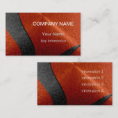 Schwarzes und orange Luxusmetallisches Visitenkarte (Vorne/Hinten)