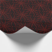 Schwarzes und orange Spinnen-Netz-Packpapier Geschenkpapier (Ecke)