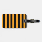 Schwarzes und orange Streifenmuster Gepäckanhänger (Rückseite horizontal)