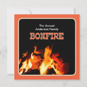 Schwarzes und orangefarbenes Party Einladung (Rückseite)