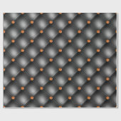 Schwarzes und oranges Leder-Muster mit Edelstein-O Geschenkpapier (Flach)