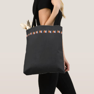 Schwarzes und oranges süßes frohes Halloween Tasche