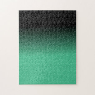 Schwarzes und ozeangrünes Ombre-Muster Puzzle