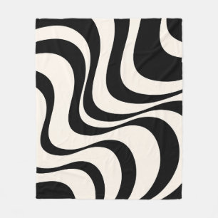 Schwarzes und pastellfarbenes modernes Retro-Welle Fleecedecke